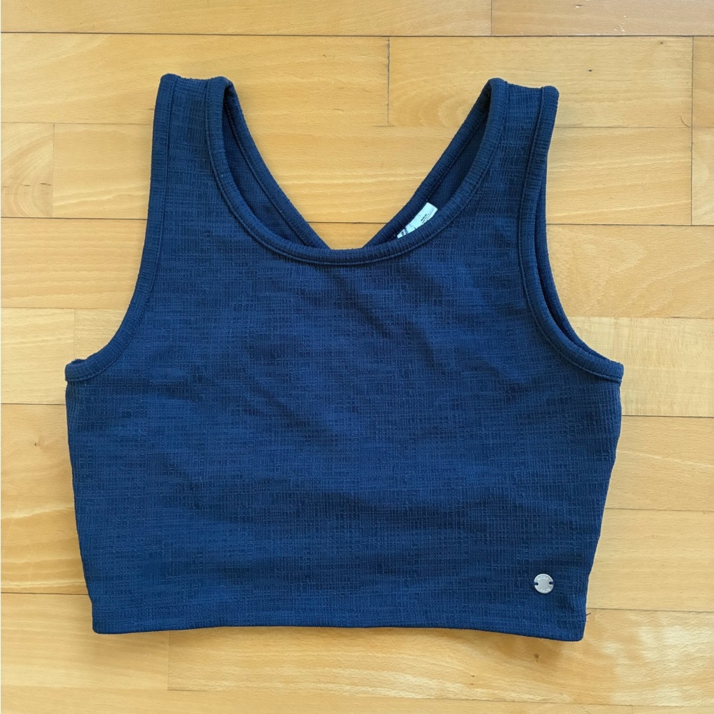 Roxy Good Keepsake Crop Top Wrap Criss Cross Open Back Navy Blue - Picture 11 of 14